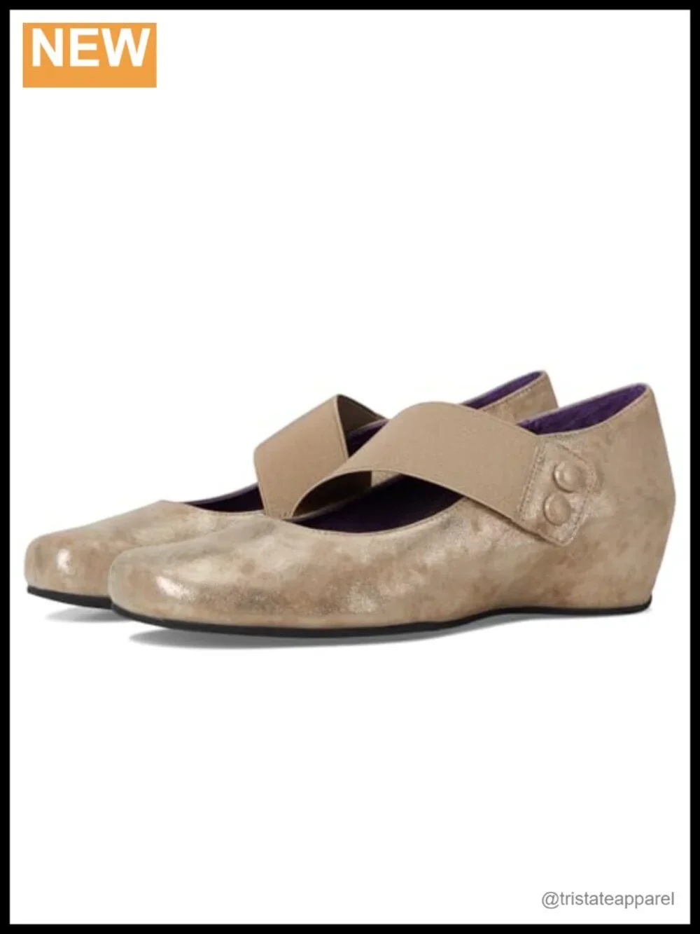 VANELi Womens Mary Leather Hidden Wedge Sandal Slip-On Comfort